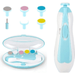 ادوات ومبرد تقليم اظافر اليدين والقدمين للاطفال وحديثي الولادة Baby Nail Trimmer Electric|لون ازرق