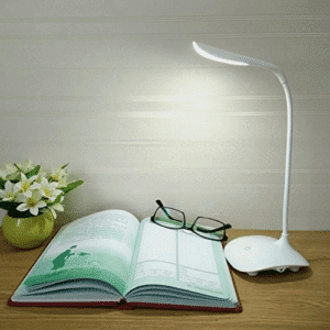 مصباح مكتب LED قراءة للكتاب محمول، قابل لاعادة الشحن بمنفذ USB، انبوب مرن للتحكم باللمس | الوان متعددة