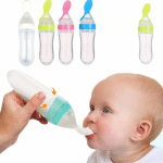 ببرونة معلقة baby food ببرونة ومنها معلقة لتسهيل اطعام الطفل من 6شهور |90 مل