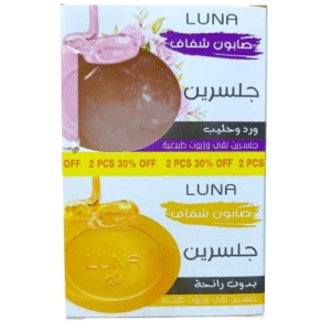 عرض لونا صابون جلسرين شفاف + الورد والحليب |72 جرام *2