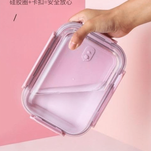 علب طعام زجاجية بأغطية مانعة للتسريب