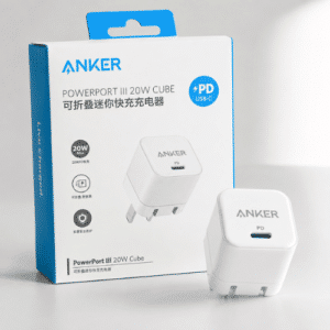 شاحن من أنكر ابتقنية USB، متوافق مع الأجهزة اللوحية وآيفون وجالاكسي وبيكسل وآيباد، بمنفذ واحد | 20 واط
