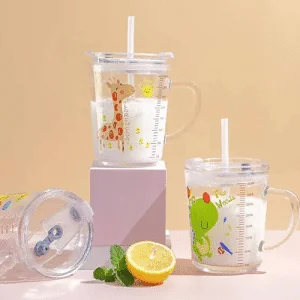 كوب زجاج اطفال شاليموه